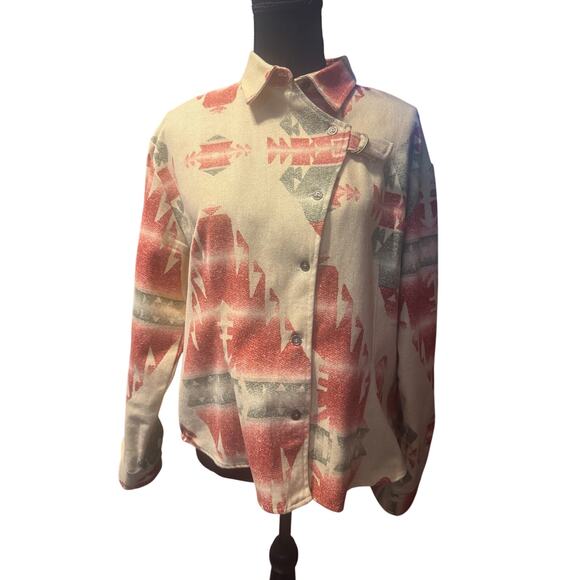 Vintage 90s Five Star by Roper Western Aztec/Sante Fe Button Down Shirt XL - Picture 1 of 9